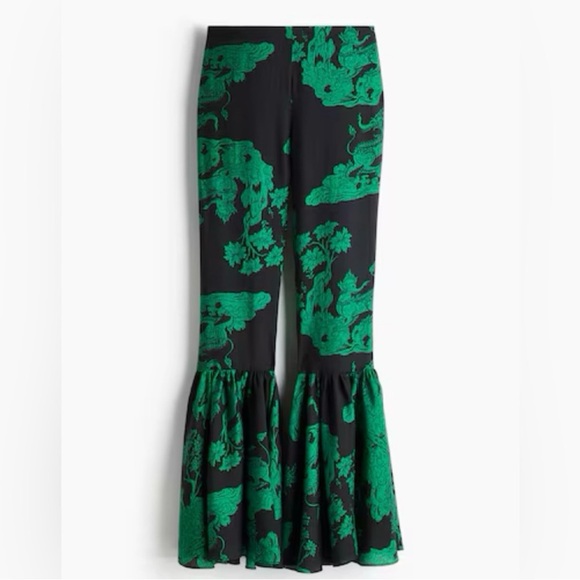 H&M Green and Black Flare Pants - Picture 2 of 4